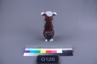 咖啡色牡丹花瓶藏品圖，第1張