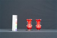 紅色牡丹花瓶（一對）藏品圖，第5張