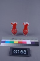 紅色牡丹花瓶（一對）藏品圖，第1張