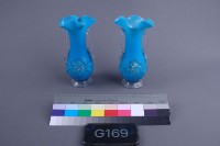 藍色牡丹花瓶（一對）藏品圖，第1張