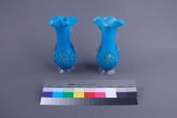 藍色牡丹花瓶（一對）藏品圖，第2張