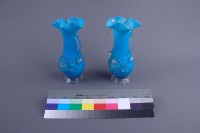 藍色牡丹花瓶（一對）藏品圖，第3張