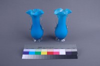 藍色牡丹花瓶（一對）藏品圖，第4張