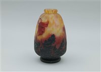 橘紅底大花浮刻紋瓶藏品圖，第4張