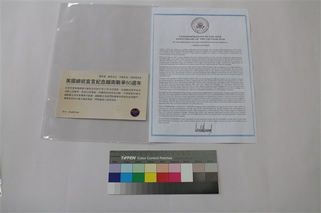 美國總統宣言紀念越戰50週年的圖片