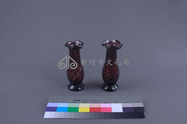 紫色水紋花瓶（一對）藏品圖，第3張