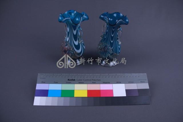 藍白牡丹花瓶（一對）藏品圖，第3張