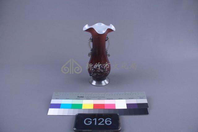 咖啡色牡丹花瓶藏品圖，第1張