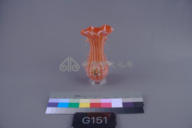 絞紋牡丹花瓶（直紋一對）藏品圖，第1張
