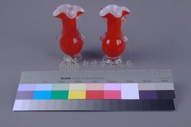 紅色牡丹花瓶（一對）藏品圖，第4張