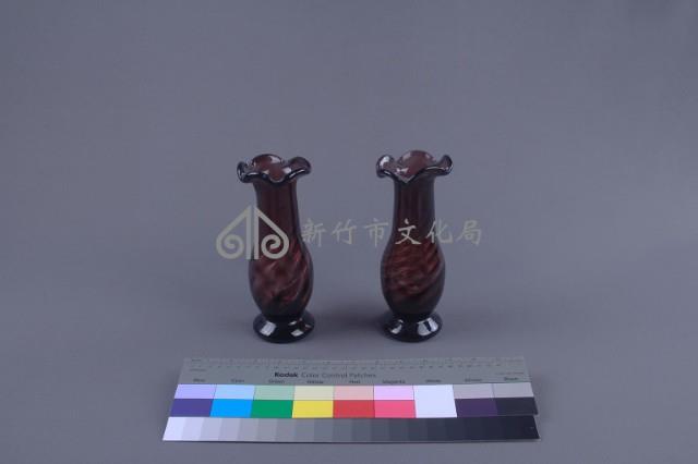 紫色水紋花瓶（一對）藏品圖，第4張