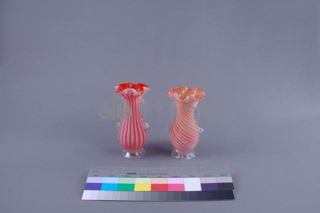 絞紋牡丹花瓶（斜紋一對）藏品圖，第4張