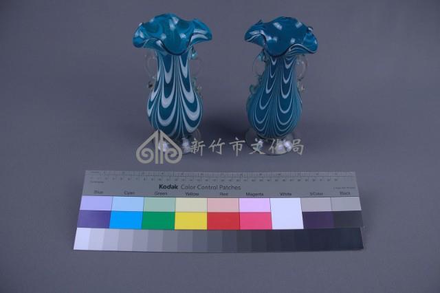 藍白牡丹花瓶（一對）藏品圖，第4張