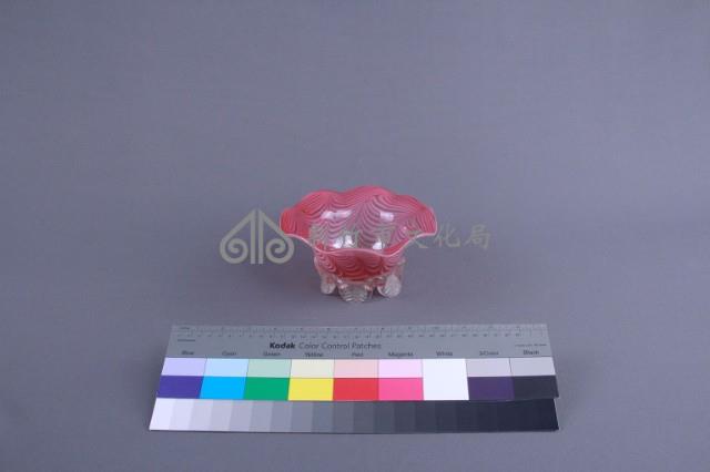 絞紋葉形足式花器藏品圖，第2張