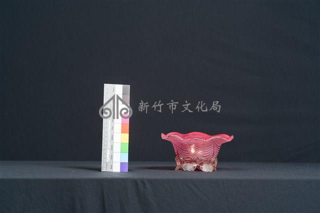 絞紋葉形足式花器藏品圖，第5張