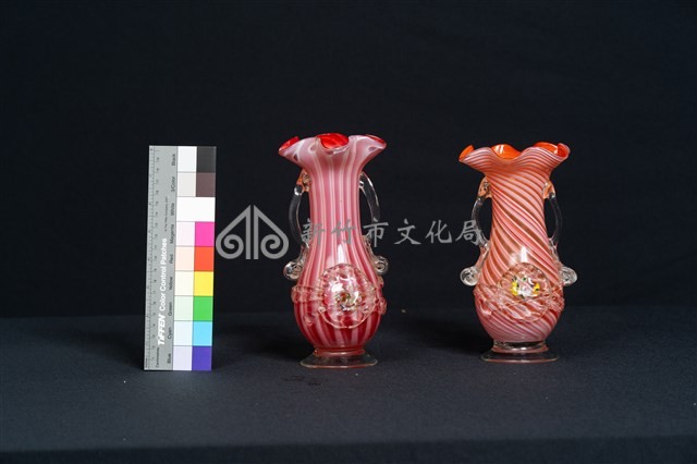 絞紋牡丹花瓶（斜紋一對）藏品圖，第5張