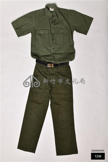 官兵短袖野戰上衣+長褲＋皮帶藏品圖，第1張