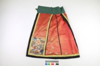 橘綢地彩繡牡丹花馬面裙藏品圖，第2張