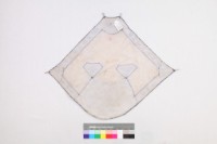 白棉地藍線繡幾何紋肚兜藏品圖，第2張