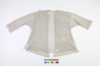 白棉麻鉤紗菱花紋圓領開襟男內衫藏品圖，第1張