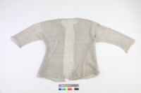 白棉麻鉤紗菱花紋圓領開襟男內衫藏品圖，第2張