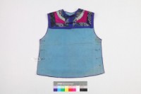 桃紅緞地鑲紫邊彩繡蓮生貴子紋背心藏品圖，第2張