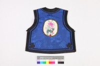 藍緞地虎紋一字襟兒童背心藏品圖，第2張