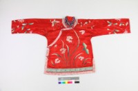 紅絲緞立領大襟蓮紋童襖藏品圖，第1張