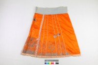 橘綢地釘線繡龍鳳馬面裙藏品圖，第1張