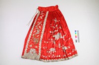 紅綢地盤金繡金龍吐珠牡 丹花馬面裙藏品圖，第2張