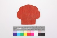 白緞地彩繡金魚紋單面雲形荷包藏品圖，第2張