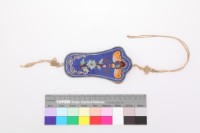 寶藍地雙面刺繡花蝶紋眼鏡套藏品圖，第2張