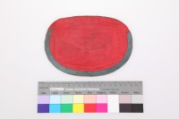 紅緞地彩繡麒麟送子紋橢圓形荷包藏品圖，第2張