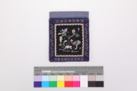 黑絨地彩繡花鳥紋單面方形荷包藏品圖，第1張