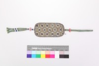 黑白地納紗繡壽字紋眼鏡套藏品圖，第2張