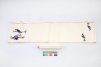 米黃絲緞加賀繡鶴紋和服腰帶藏品圖，第2張