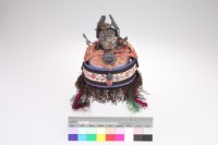 黑緞地盤金繡獅頭龍紋銀飾太子冠藏品圖，第1張
