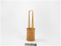 竹籐六角編圓形掛花籃藏品圖，第6張