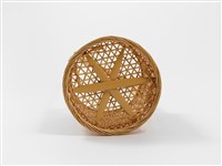 竹籐六角編圓形掛花籃藏品圖，第8張