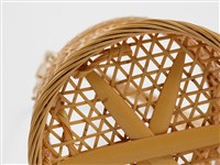 竹籐六角編圓形掛花籃藏品圖，第9張