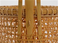 竹籐六角編圓形掛花籃藏品圖，第10張