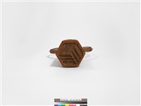 竹籐雙連環編六角形掛花籃藏品圖，第7張