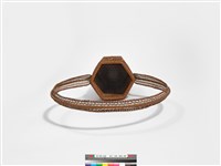 竹籐雙連環編六角形掛花籃藏品圖，第8張