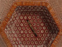 竹籐銅錢勾紋六角形掛花籃藏品圖，第9張