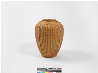 竹籐平編橄欖形花器藏品圖，第5張