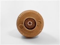 竹籐平編橄欖形花器藏品圖，第7張