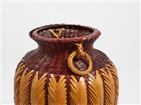 竹編矢紋橄欖形花器藏品圖，第9張