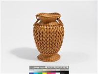 竹編松傘紋高花瓶藏品圖，第3張