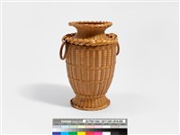竹編方格紋高花瓶藏品圖，第2張