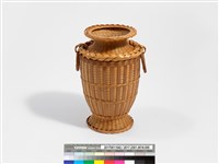 竹編方格紋高花瓶藏品圖，第5張